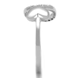 Rhodium 925 Sterling Silver Ring with AAA Grade CZ  in Clear