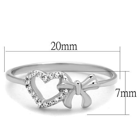 Rhodium 925 Sterling Silver Ring with AAA Grade CZ  in Clear