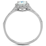 Rhodium 925 Sterling Silver Ring with AAA Grade CZ  in Clear