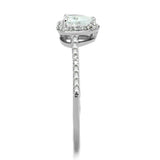Rhodium 925 Sterling Silver Ring with AAA Grade CZ  in Clear
