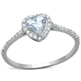 Rhodium 925 Sterling Silver Ring with AAA Grade CZ  in Clear