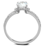 Rhodium 925 Sterling Silver Ring with AAA Grade CZ  in Clear