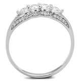 Rhodium 925 Sterling Silver Ring with AAA Grade CZ  in Clear