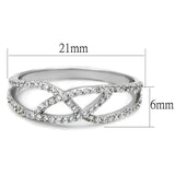Rhodium 925 Sterling Silver Ring with AAA Grade CZ  in Clear