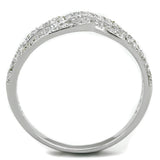 Rhodium 925 Sterling Silver Ring with AAA Grade CZ  in Clear