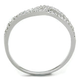 Rhodium 925 Sterling Silver Ring with AAA Grade CZ  in Clear