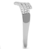 Rhodium 925 Sterling Silver Ring with AAA Grade CZ  in Clear