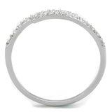 Rhodium 925 Sterling Silver Ring with AAA Grade CZ  in Clear