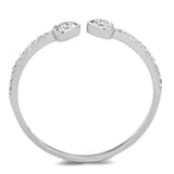 Rhodium 925 Sterling Silver Ring with AAA Grade CZ  in Clear
