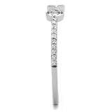 Rhodium 925 Sterling Silver Ring with AAA Grade CZ  in Clear