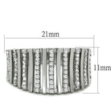 Rhodium 925 Sterling Silver Ring with AAA Grade CZ  in Clear