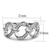 Rhodium 925 Sterling Silver Ring with AAA Grade CZ  in Clear