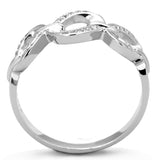 Rhodium 925 Sterling Silver Ring with AAA Grade CZ  in Clear