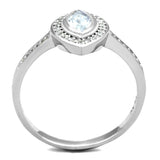 Rhodium 925 Sterling Silver Ring with AAA Grade CZ  in Clear
