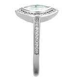 Rhodium 925 Sterling Silver Ring with AAA Grade CZ  in Clear