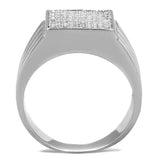 Rhodium 925 Sterling Silver Ring with AAA Grade CZ  in Clear