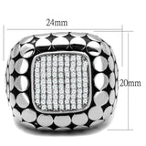 Rhodium 925 Sterling Silver Ring with AAA Grade CZ  in Clear