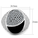 Rhodium 925 Sterling Silver Ring with AAA Grade CZ  in Clear