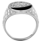 Rhodium 925 Sterling Silver Ring with AAA Grade CZ  in Clear