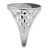 Rhodium 925 Sterling Silver Ring with AAA Grade CZ  in Clear