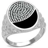 Rhodium 925 Sterling Silver Ring with AAA Grade CZ  in Clear