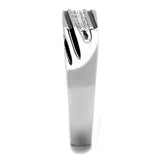 Rhodium 925 Sterling Silver Ring with AAA Grade CZ  in Clear