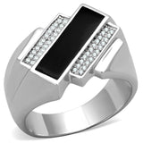 Rhodium 925 Sterling Silver Ring with AAA Grade CZ  in Clear
