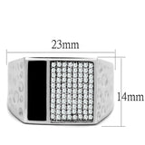 Rhodium 925 Sterling Silver Ring with AAA Grade CZ  in Clear