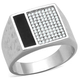 Rhodium 925 Sterling Silver Ring with AAA Grade CZ  in Clear