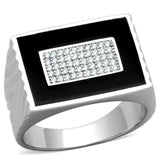 Rhodium 925 Sterling Silver Ring with AAA Grade CZ  in Clear
