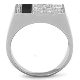 Rhodium 925 Sterling Silver Ring with AAA Grade CZ  in Clear