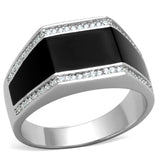 Rhodium 925 Sterling Silver Ring with AAA Grade CZ  in Clear