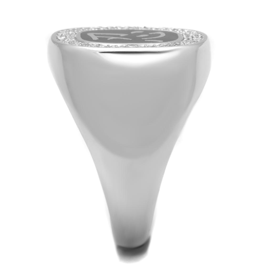 Rhodium 925 Sterling Silver Ring with AAA Grade CZ  in Clear
