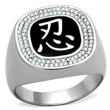 Rhodium 925 Sterling Silver Ring with AAA Grade CZ  in Clear