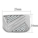 Rhodium 925 Sterling Silver Ring with AAA Grade CZ  in Clear