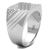 Rhodium 925 Sterling Silver Ring with AAA Grade CZ  in Clear