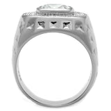 Rhodium 925 Sterling Silver Ring with AAA Grade CZ  in Clear