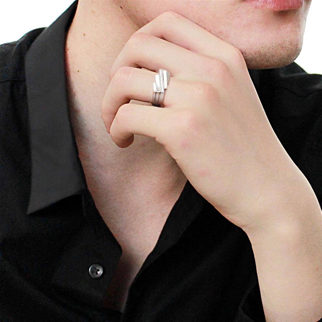 Rhodium 925 Sterling Silver Ring with AAA Grade CZ  in Clear