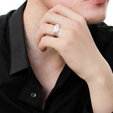 Rhodium 925 Sterling Silver Ring with AAA Grade CZ  in Clear