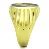 Gold 925 Sterling Silver Ring with AAA Grade CZ  in Clear