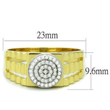 Gold+Rhodium 925 Sterling Silver Ring with AAA Grade CZ  in Clear
