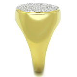 Gold+Rhodium 925 Sterling Silver Ring with AAA Grade CZ  in Clear