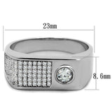 Rhodium 925 Sterling Silver Ring with AAA Grade CZ  in Clear