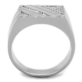 Rhodium 925 Sterling Silver Ring with AAA Grade CZ  in Clear