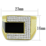 Gold+Rhodium 925 Sterling Silver Ring with AAA Grade CZ  in Clear