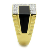 Gold+Rhodium 925 Sterling Silver Ring with AAA Grade CZ  in Clear