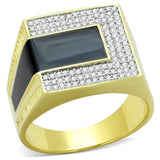 Gold+Rhodium 925 Sterling Silver Ring with AAA Grade CZ  in Clear