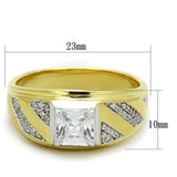Gold+Rhodium 925 Sterling Silver Ring with AAA Grade CZ  in Clear