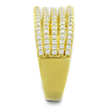 Gold 925 Sterling Silver Ring with AAA Grade CZ  in Clear