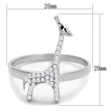 Rhodium 925 Sterling Silver Ring with AAA Grade CZ  in Clear